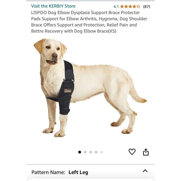 Large Dog Brace Left Leg Injury Sling Support Dysplasia Labra Brand - Picture 1 of 16
